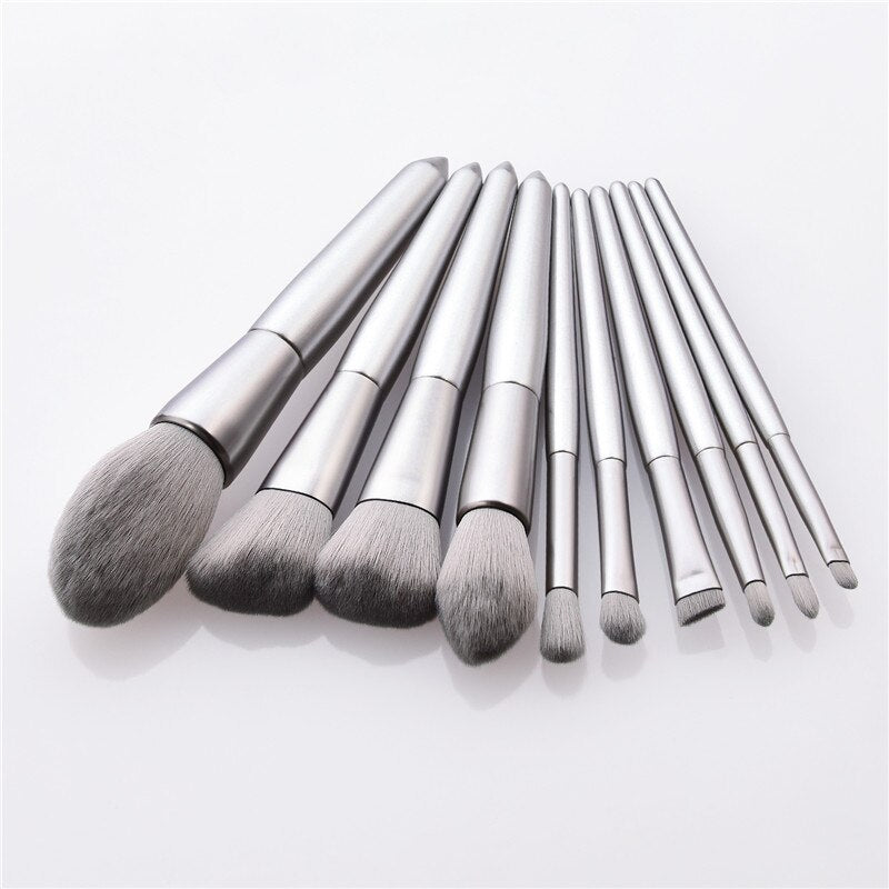 Russian Blue - 10 Piece Makeup Brush Set