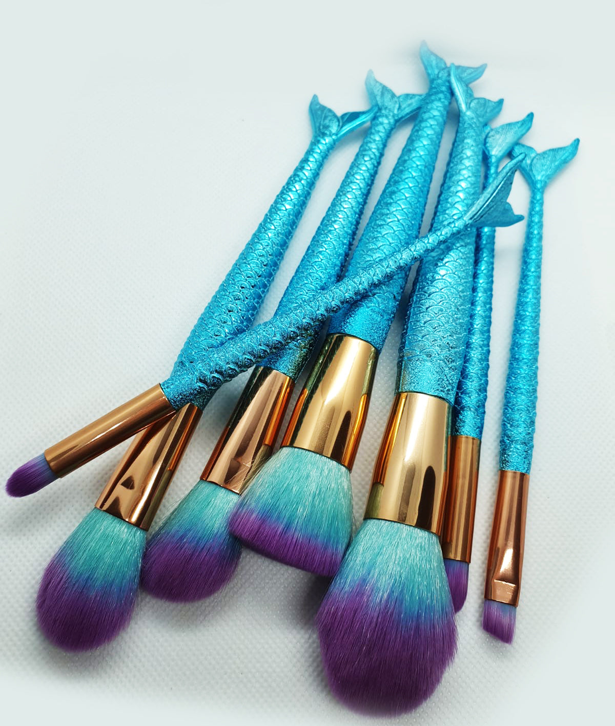 Aqua Mermaid - 7 Piece Makeup Brush Set