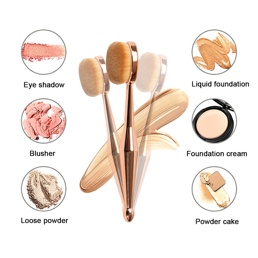 Multi-functional Powder/Foundation Oval Makeup Brush - Rose Gold