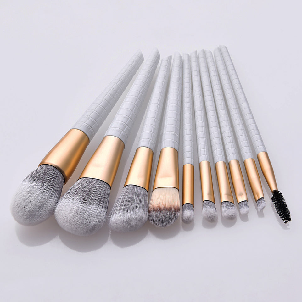 Victoria - 10 Piece Makeup Brush Set (white)